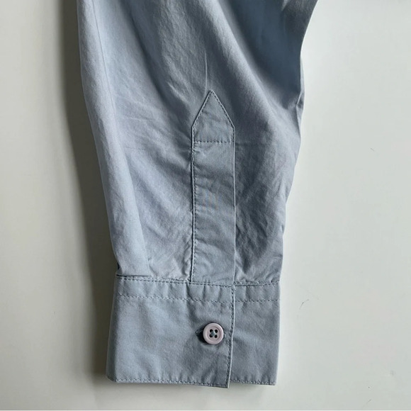 French Connection Womens Rhodes Shirt Blue Oversized Popover Blouse Slouchy S - Picture 9 of 12